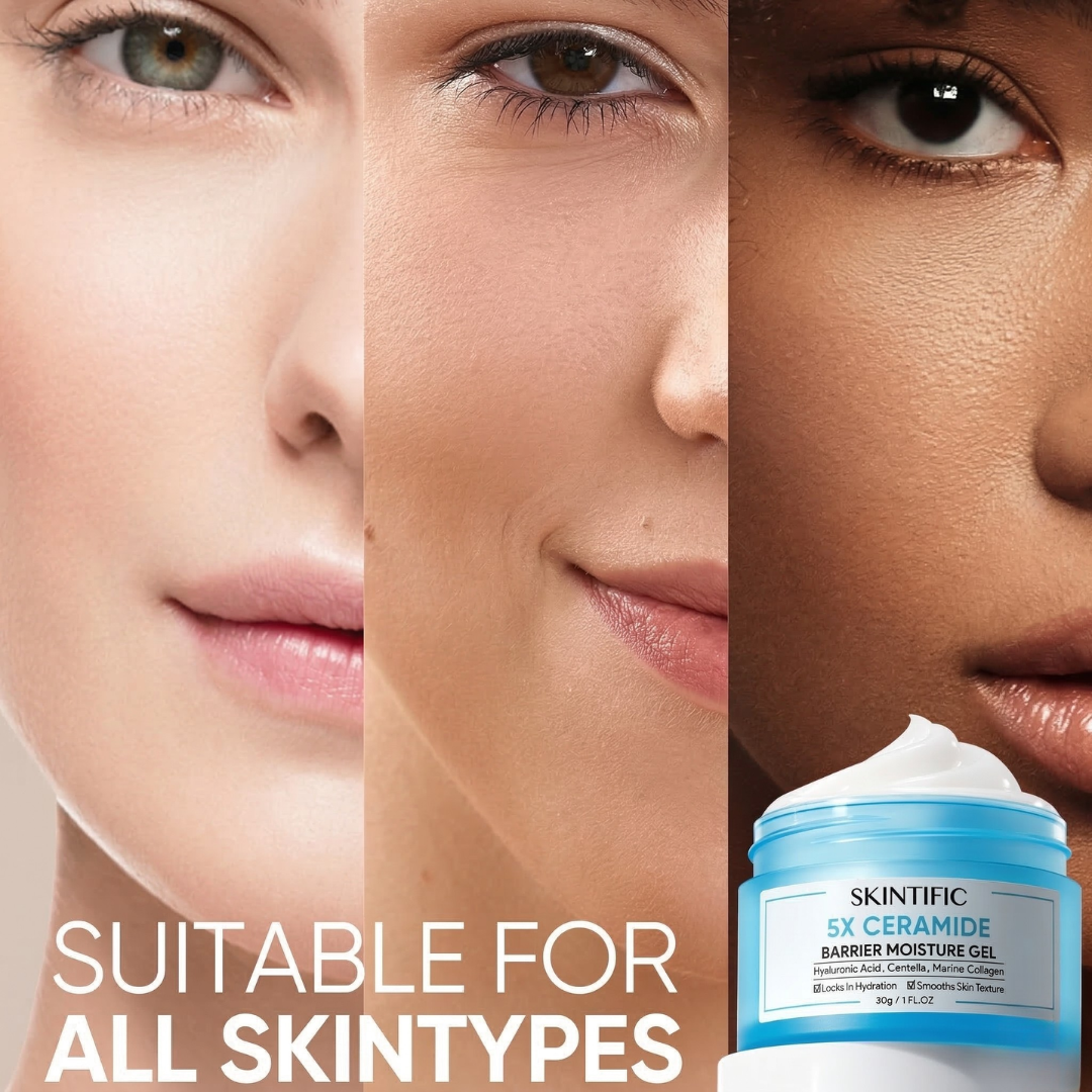 SKINTIFIC 5X Ceramide Barrier Moisture Gel | Lightweight Repairing Moisturizer with Hyaluronic Acid, Centella & Marine Collagen | Soothes Redness, Oil Control & 24H Hydration