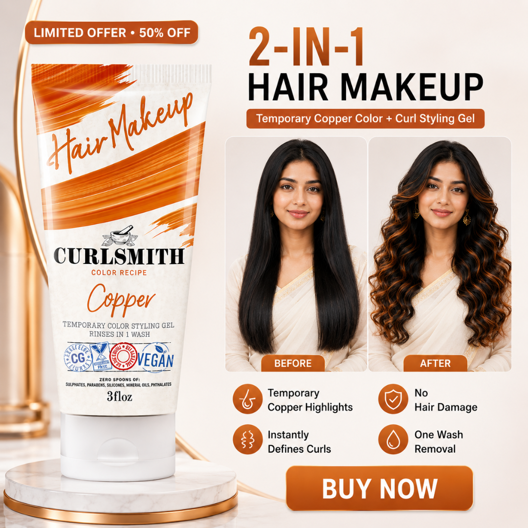 2 in 1 Curlsmith (Curler + Hair Dye) | Temporary Color & Styling Gel | One Wash Removal | Zero Damage