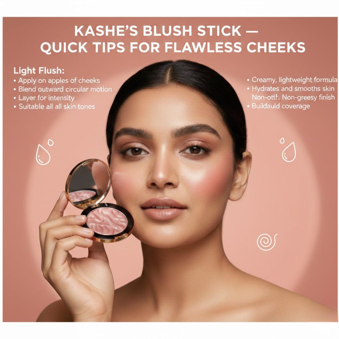 Kashe's Flawless Look Trio Bundle | High Coverage Foundation, Blush Highlighter & Glass Lips | Waterproof & Long-Lasting