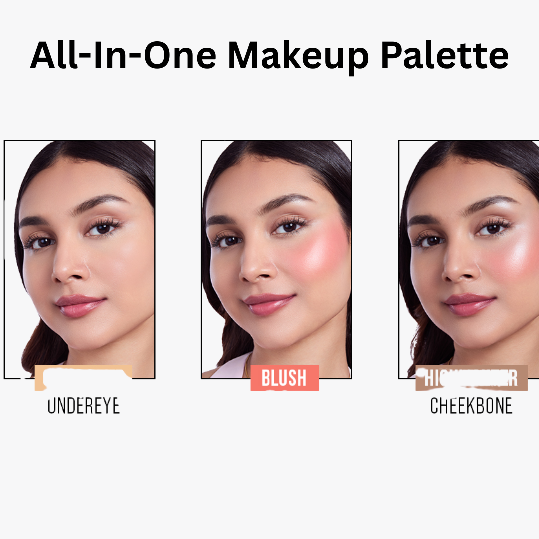 STAZE 3-in-1 Mini Glow Palette | Concealer + Blush + Highlighter | Pocket-Sized All-in-One Makeup Stack