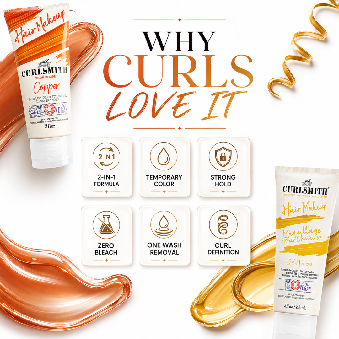 2 in 1 Curlsmith (Curler + Hair Dye) | Temporary Color & Styling Gel | One Wash Removal | Zero Damage