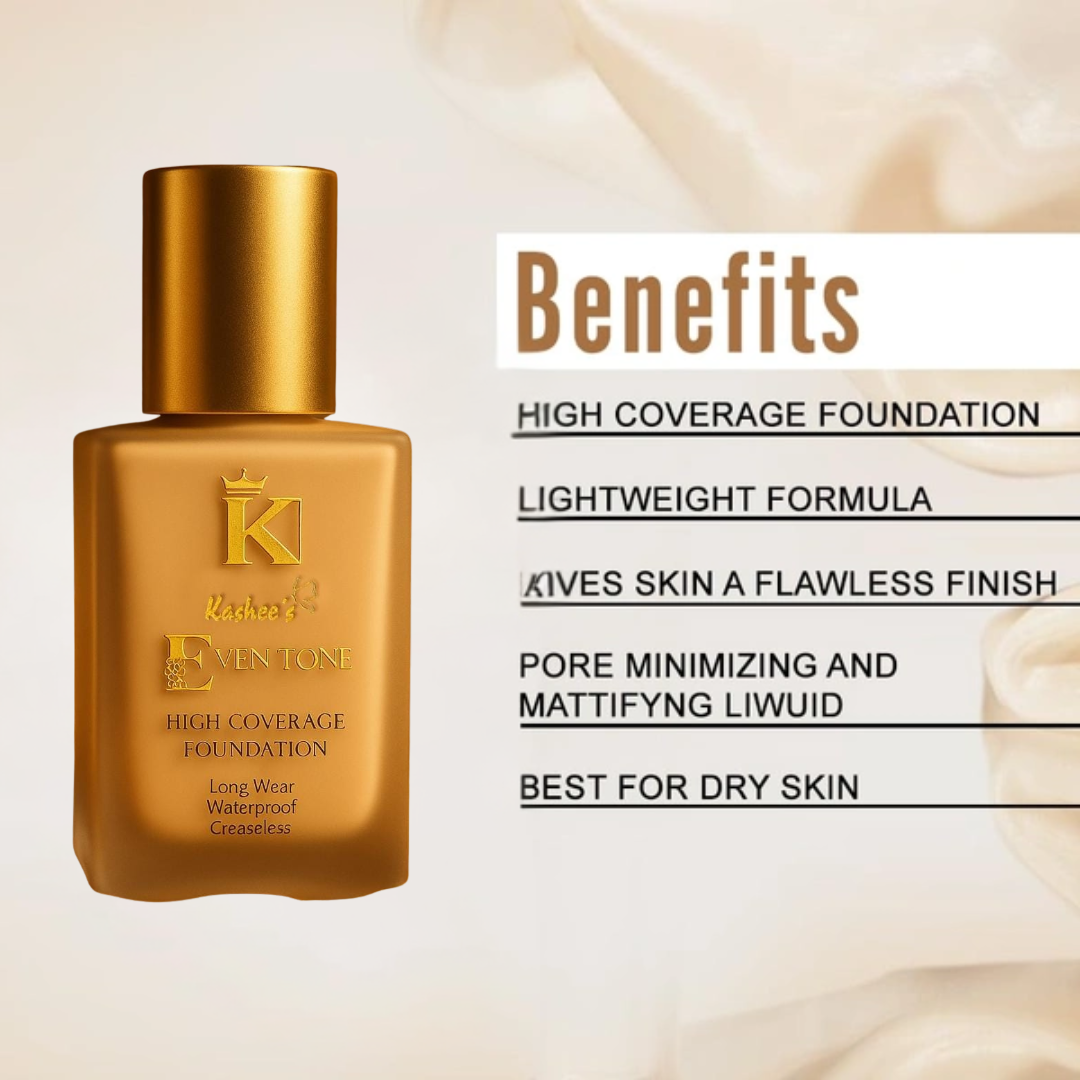 Kashes Radiance Trio Bundle | Full Coverage Foundation, 24K Gold Primer & Free Beauty Blender | Instant Glow