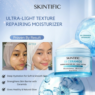SKINTIFIC 5X Ceramide Barrier Moisture Gel | Lightweight Repairing Moisturizer with Hyaluronic Acid, Centella & Marine Collagen | Soothes Redness, Oil Control & 24H Hydration