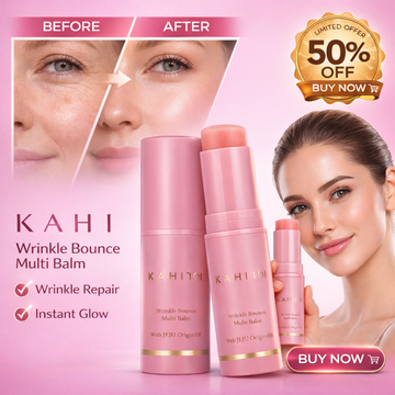 Kahi Wrinkle Bounce Multi Balm Stick | 48-Hour Hydration, Collagen Stimulation & Instant Glass Skin Glow with Jeju Origin Oil