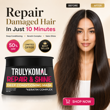 Truly Komal Repair & Shine Deep Conditioning Mask – 50% OFF – Repair Damaged Hair in Just 10 Minutes – With Keratin Complex – Deep Conditioning, Frizz Control & Salon Shine