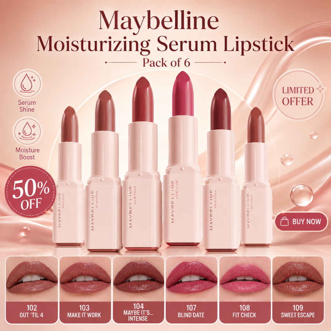 Maybelline Moisturizing Serum Lipstick – Serum Shine, Moisture Boost – Hydrating Color That Lasts – Infused with Serum – Long-Lasting, Moisturizing Lip Color