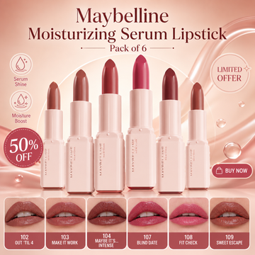 Maybelline Moisturizing Serum Lipstick – Serum Shine, Moisture Boost – Hydrating Color That Lasts – Infused with Serum – Long-Lasting, Moisturizing Lip Color