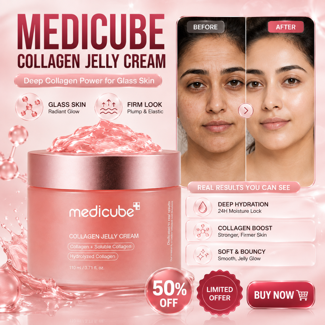 Medicube Collagen Jelly Cream – Deep Collagen Power for Glass Skin – 24H Hydration, Firm Look & Radiant Glow – With Collagen, Niacinamide, Hyaluronic Acid & Squalane