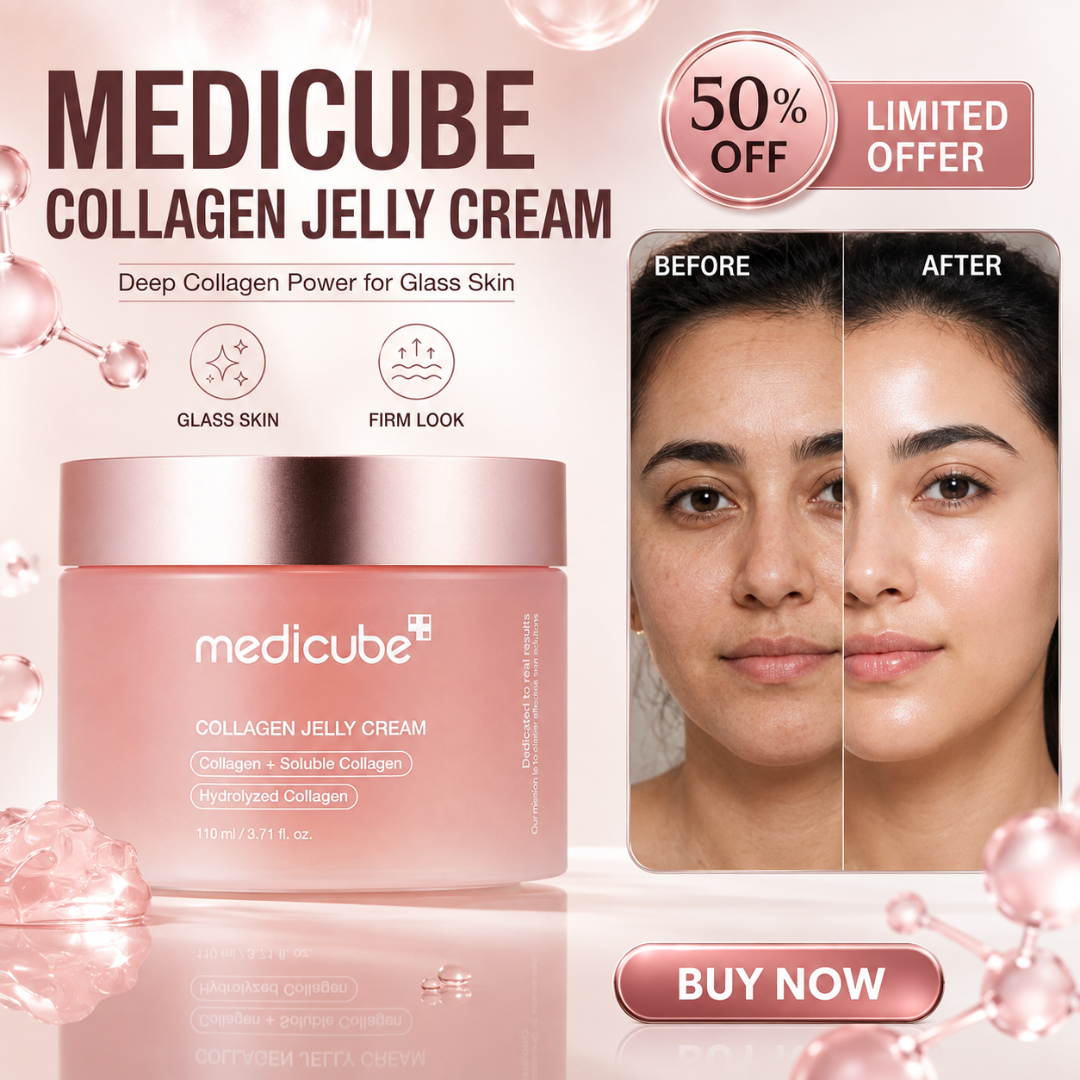 Medicube Collagen Jelly Cream – Deep Collagen Power for Glass Skin – 24H Hydration, Firm Look & Radiant Glow – With Collagen, Niacinamide, Hyaluronic Acid & Squalane