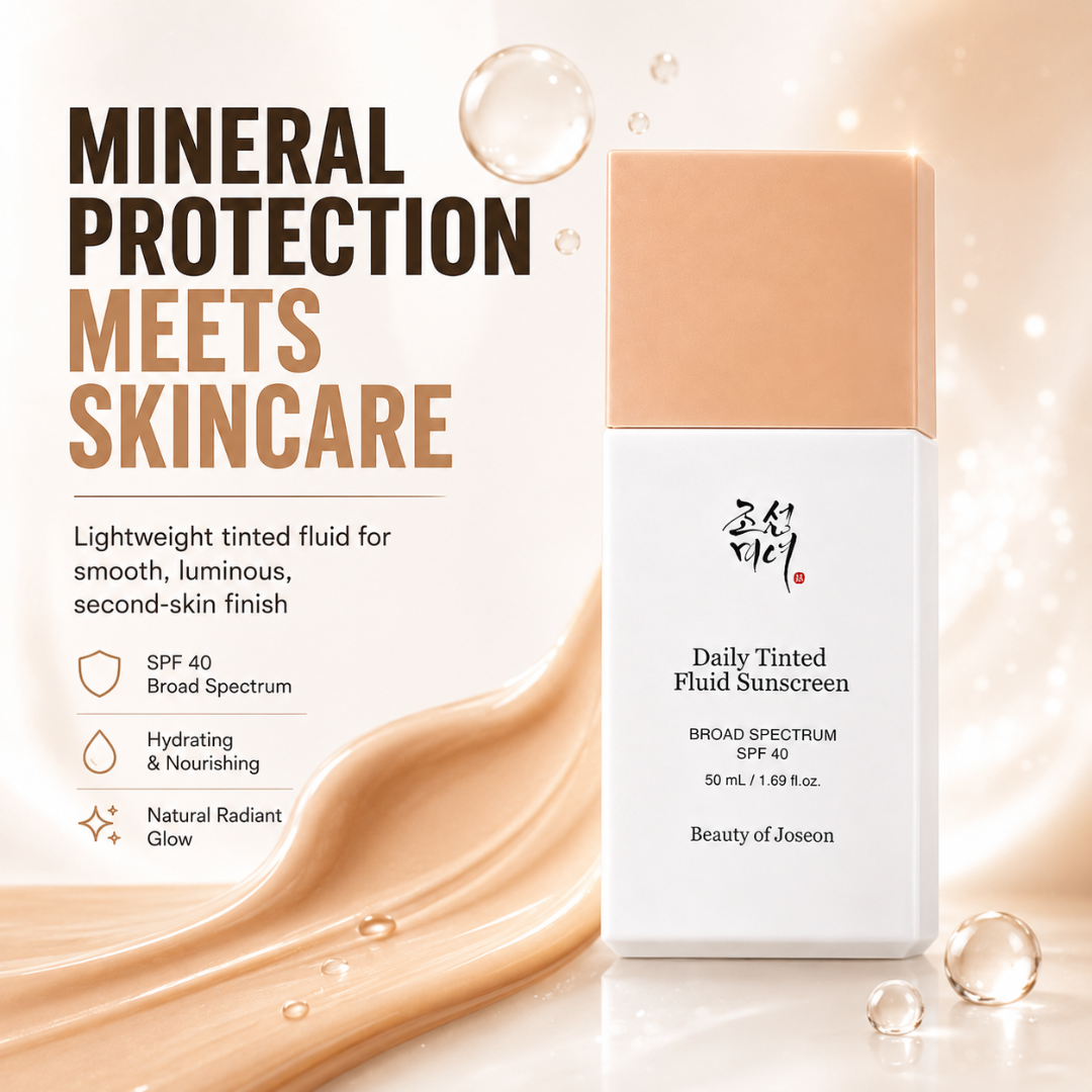 Beauty of Joseon Daily Tinted Fluid Sunscreen – Mineral SPF 40, 12-Hour Blur Effect – Next-Gen Tinted Sunscreen – Lightweight, Hydrating, Natural Radiant Glow – Second Skin Finish