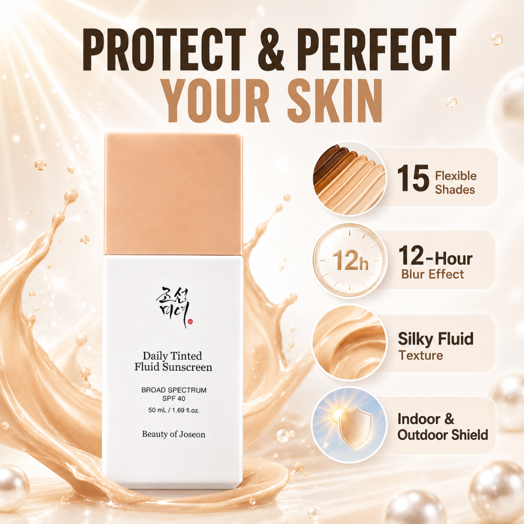 Beauty of Joseon Daily Tinted Fluid Sunscreen – Mineral SPF 40, 12-Hour Blur Effect – Next-Gen Tinted Sunscreen – Lightweight, Hydrating, Natural Radiant Glow – Second Skin Finish