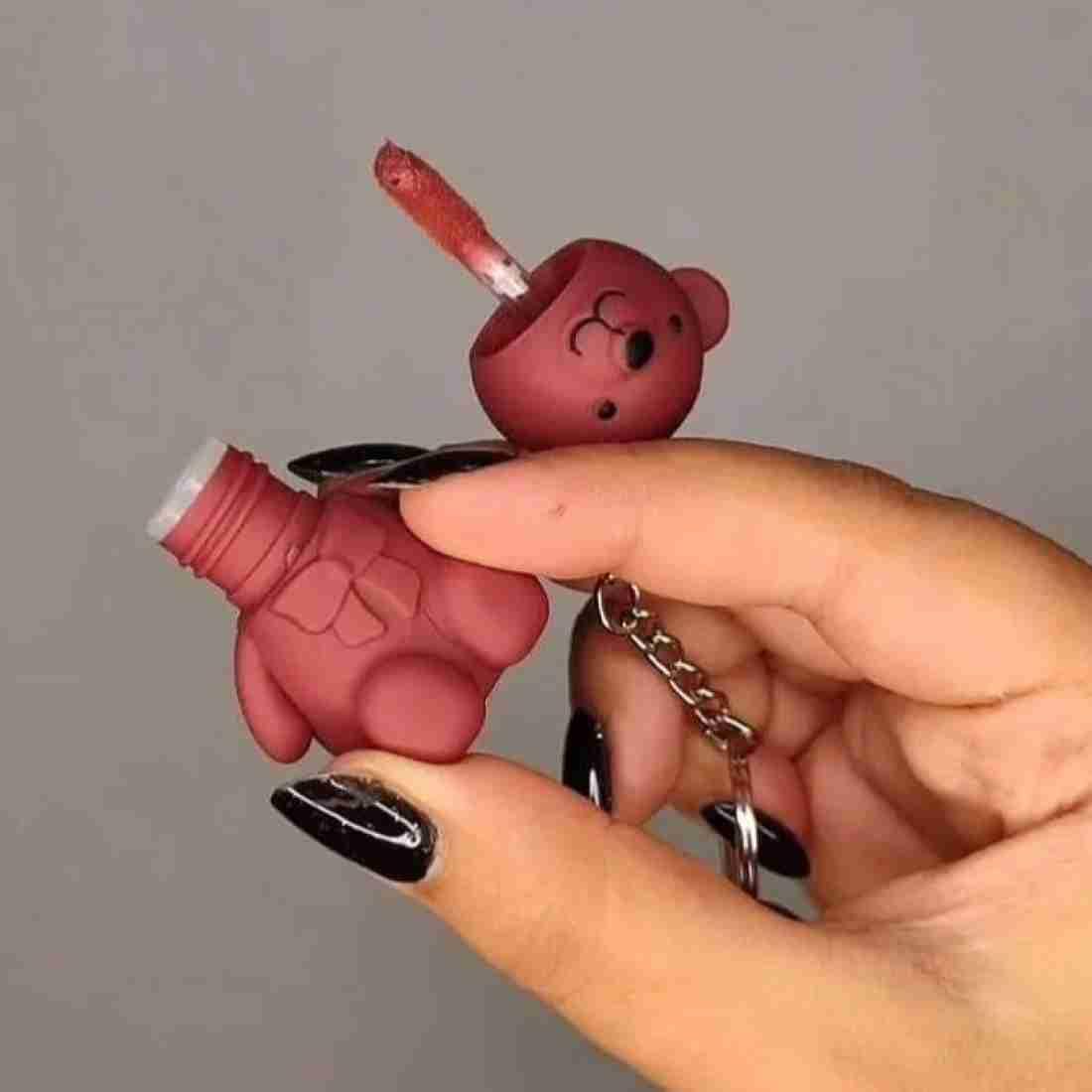 2 in 1 teddy bear lipgloss - Pout + Keychain (pack of 6)