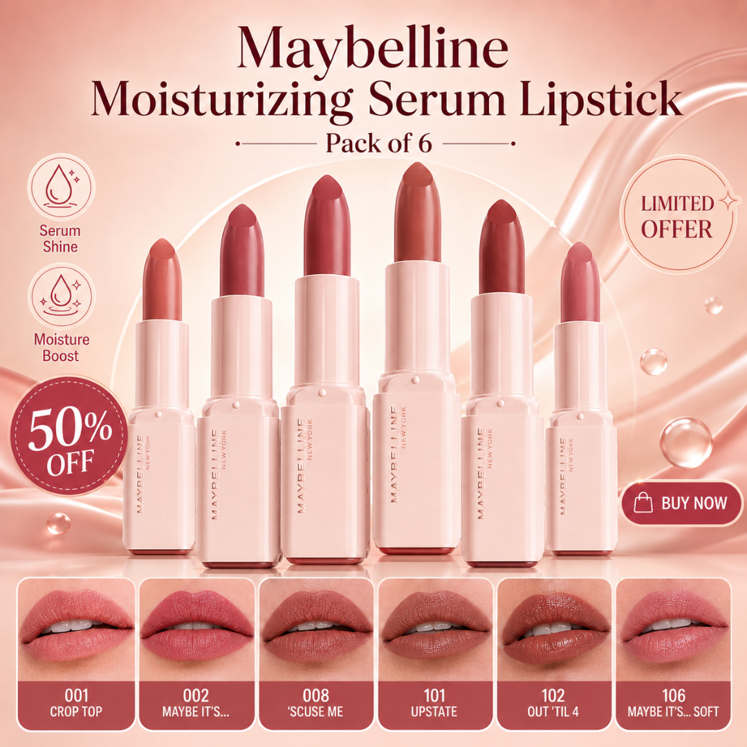 Maybelline Moisturizing Serum Lipstick – Serum Shine, Moisture Boost – Hydrating Color That Lasts – Infused with Serum – Long-Lasting, Moisturizing Lip Color