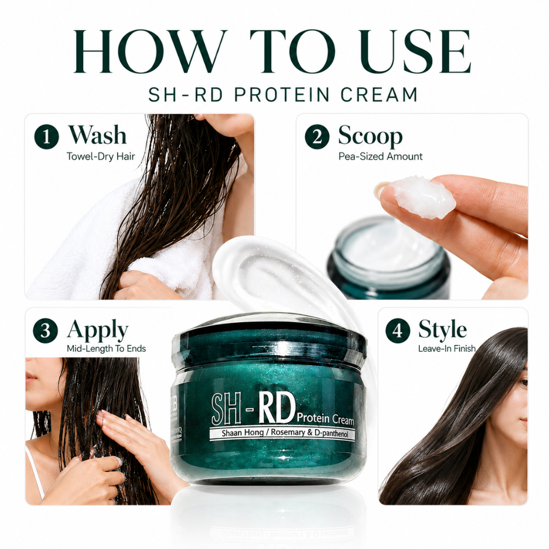 SH-RD Protein Cream – Repair Damaged Hair – Salon Secret for Silky Smooth Strands – With Rosemary & D-Panthenol – Frizz Control, Heat Protection (450°F) & Deep Conditioning – For Dry, Damaged, Frizzy Hair