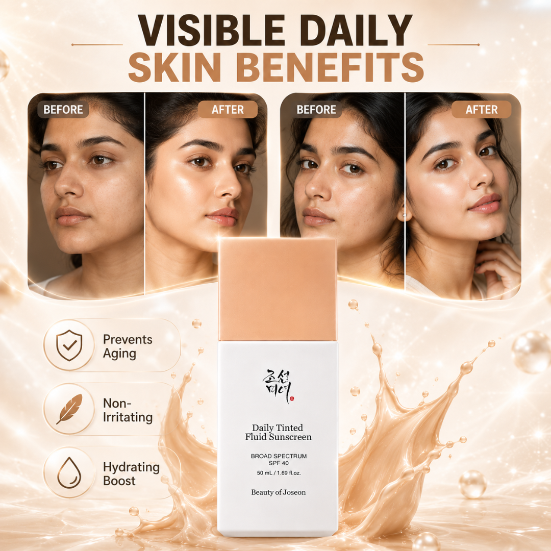 Beauty of Joseon Daily Tinted Fluid Sunscreen – Mineral SPF 40, 12-Hour Blur Effect – Next-Gen Tinted Sunscreen – Lightweight, Hydrating, Natural Radiant Glow – Second Skin Finish