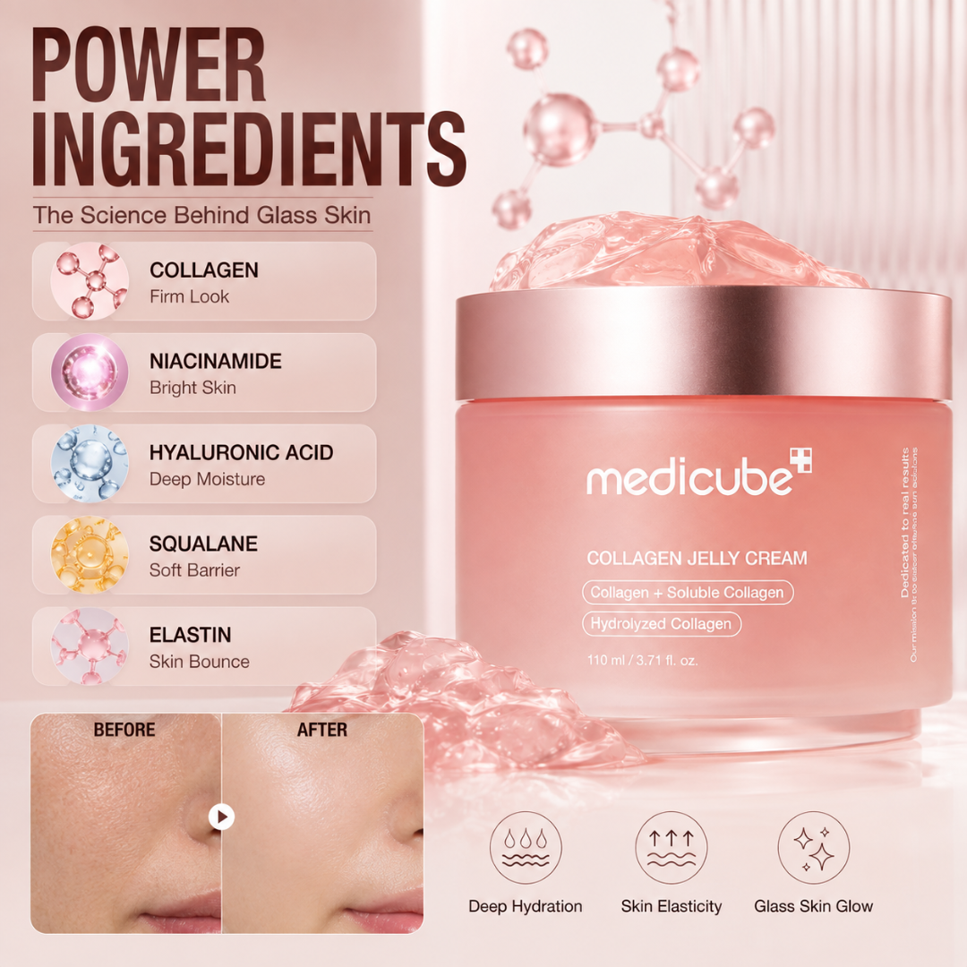 Medicube Collagen Jelly Cream – Deep Collagen Power for Glass Skin – 24H Hydration, Firm Look & Radiant Glow – With Collagen, Niacinamide, Hyaluronic Acid & Squalane