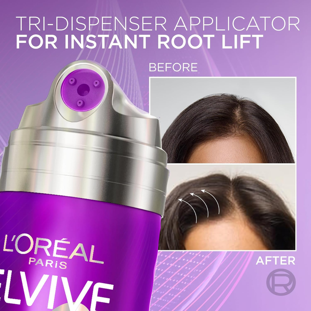 L'Oréal Paris Elvive 3 Second Volume Spray – Instant Root Volume Boost – Lifts, Refreshes & Revives Thin, Flat Hair in 3 Seconds – With Collagen Peptides – Up to 48H Freshness – No Residue, Lightweight