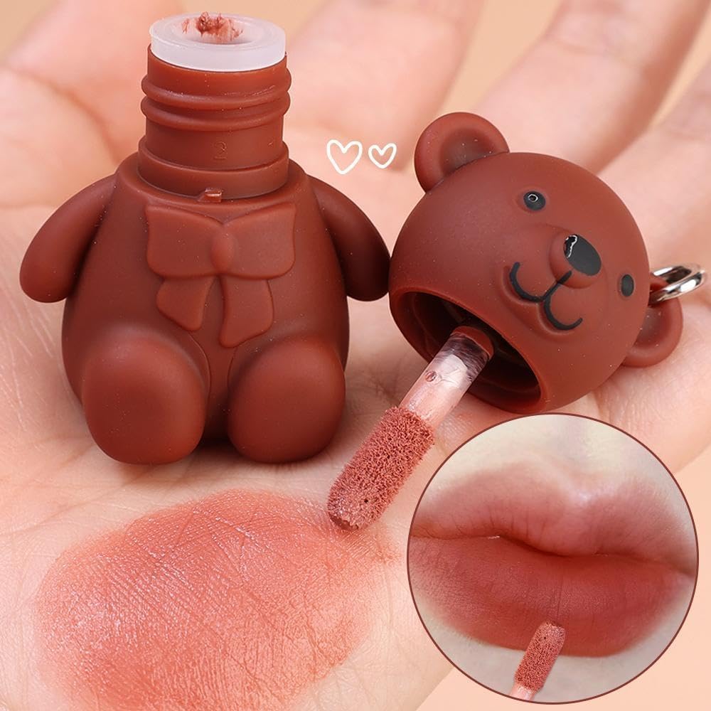 2 in 1 teddy bear lipgloss - Pout + Keychain (pack of 6)