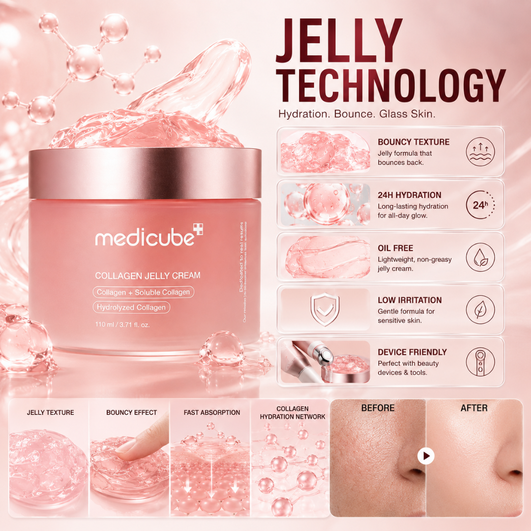 Medicube Collagen Jelly Cream – Deep Collagen Power for Glass Skin – 24H Hydration, Firm Look & Radiant Glow – With Collagen, Niacinamide, Hyaluronic Acid & Squalane