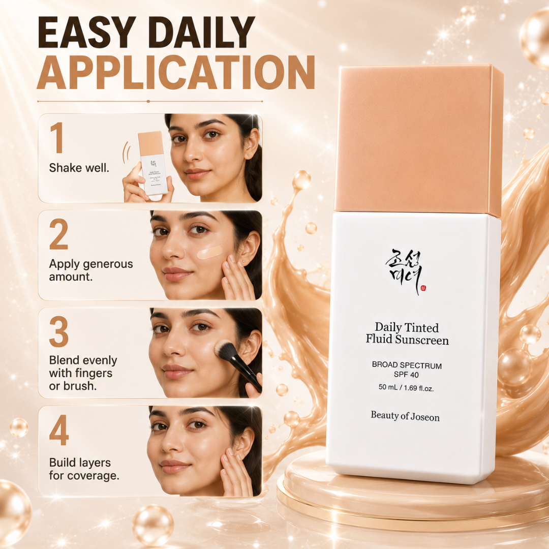 Beauty of Joseon Daily Tinted Fluid Sunscreen – Mineral SPF 40, 12-Hour Blur Effect – Next-Gen Tinted Sunscreen – Lightweight, Hydrating, Natural Radiant Glow – Second Skin Finish
