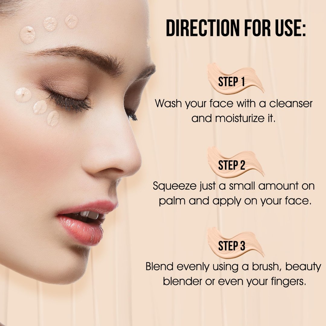 COLORS QUEEN Total Repair 7-in-1 Foundation | CC Cream + Primer + Concealer + Sunblock SPF 30 + Moisturizer + Anti-Aging + Anti-Shine