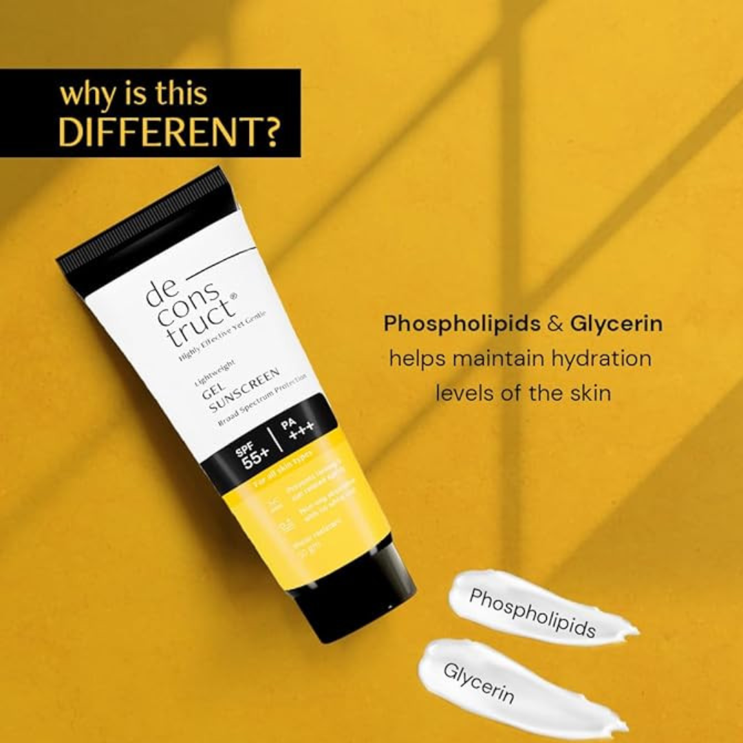 Deconstruct Face Gel Sunscreen Spf 55+ And Pa+++ (Control Oil & Give Instant Glow)