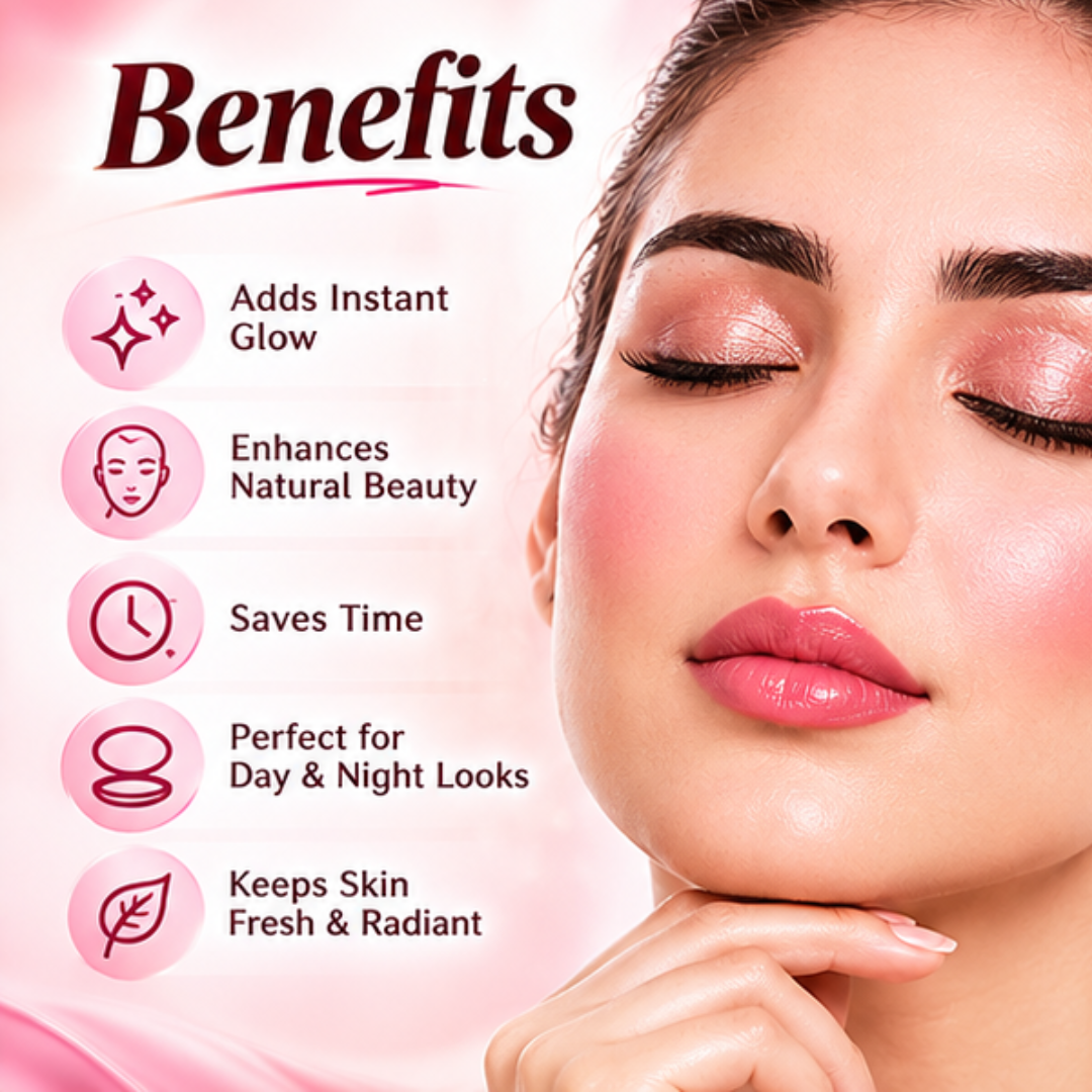 Nadia Hussain Bling Face Palette – 4-in-1 Contour, Matte Blush, Shimmer Blush & Highlighter – One Palette, Endless Glow – Rich Pigment, Soft & Blendable – Multi-Use for Eyes, Cheeks & Lips