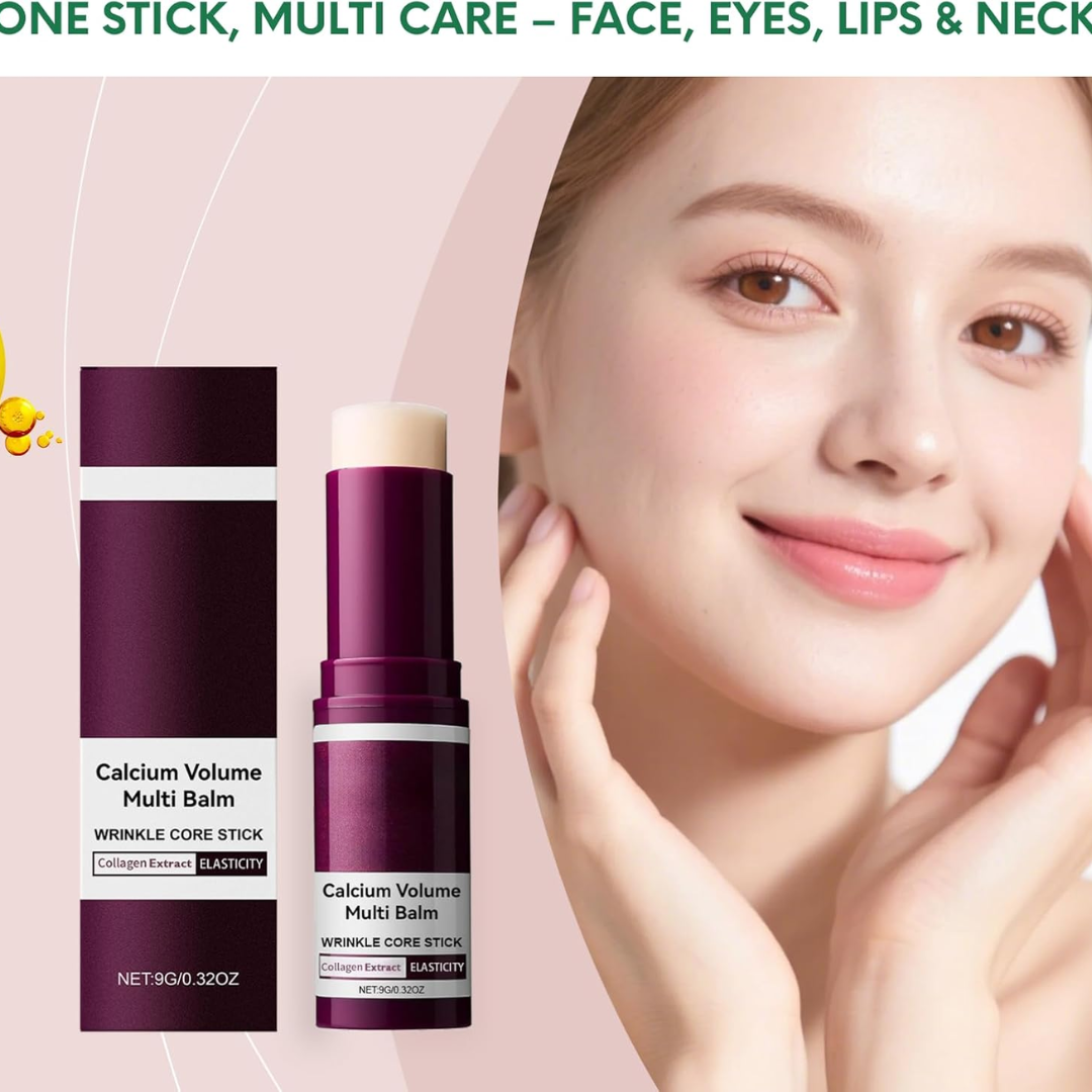 Calcium & Collagen Multi Balm Stick | Anti-Aging Wrinkle Core Stick for Eyes, Face & Neck | Deep Hydration & Firming