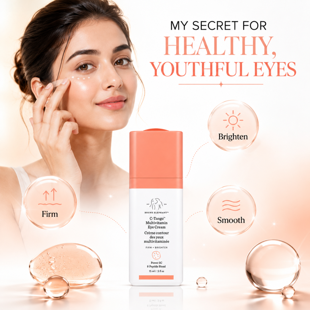 Drunk Elephant C-Tango Multivitamin Eye Cream – Brighten, Firm & Rebuild Your Under-Eyes – With Power 5C Vitamin Complex & 8-Peptide Blend – Reduces Dark Circles, Smooths Fine Lines & Firms Delicate Skin – Clean, Cruelty-Free