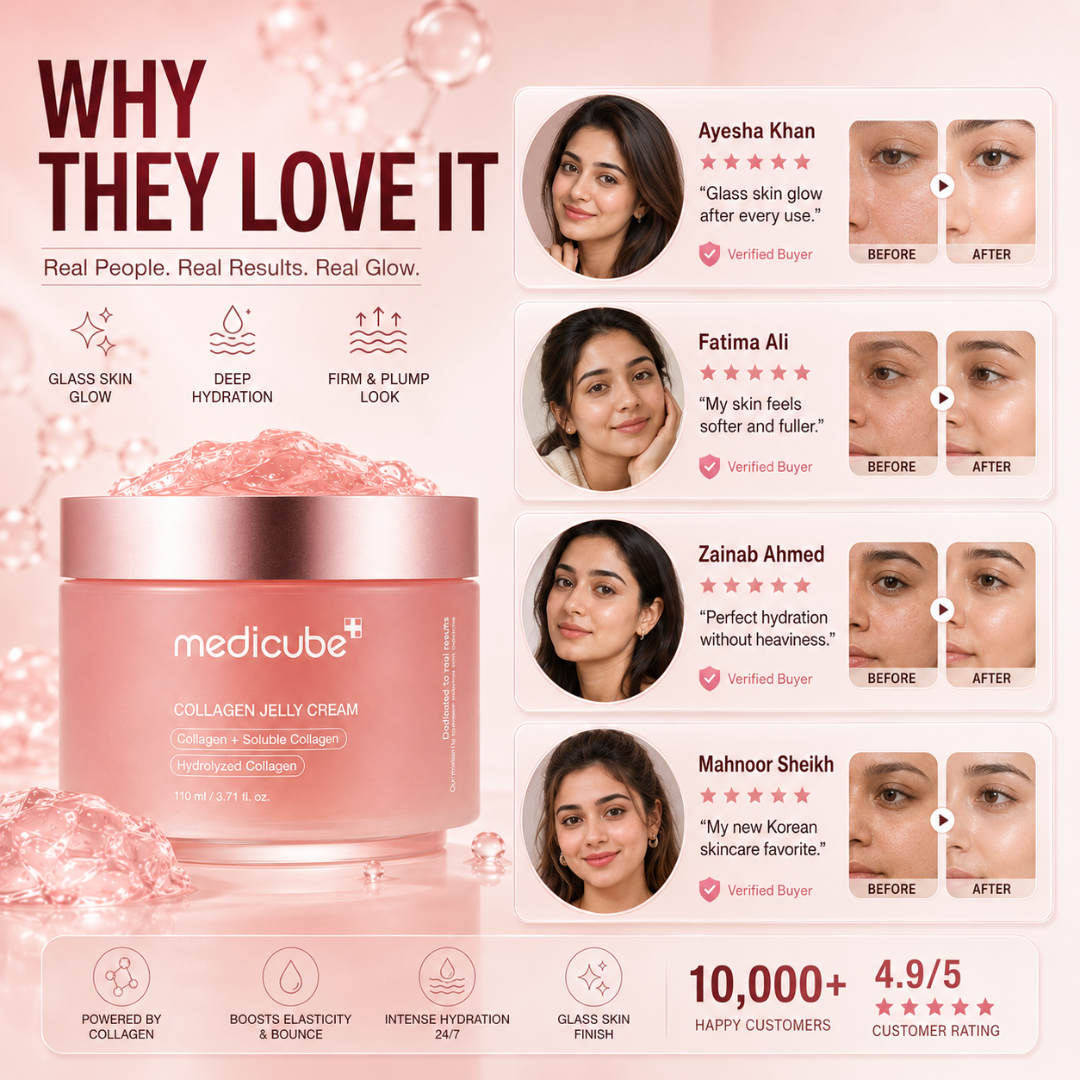 Medicube Collagen Jelly Cream – Deep Collagen Power for Glass Skin – 24H Hydration, Firm Look & Radiant Glow – With Collagen, Niacinamide, Hyaluronic Acid & Squalane
