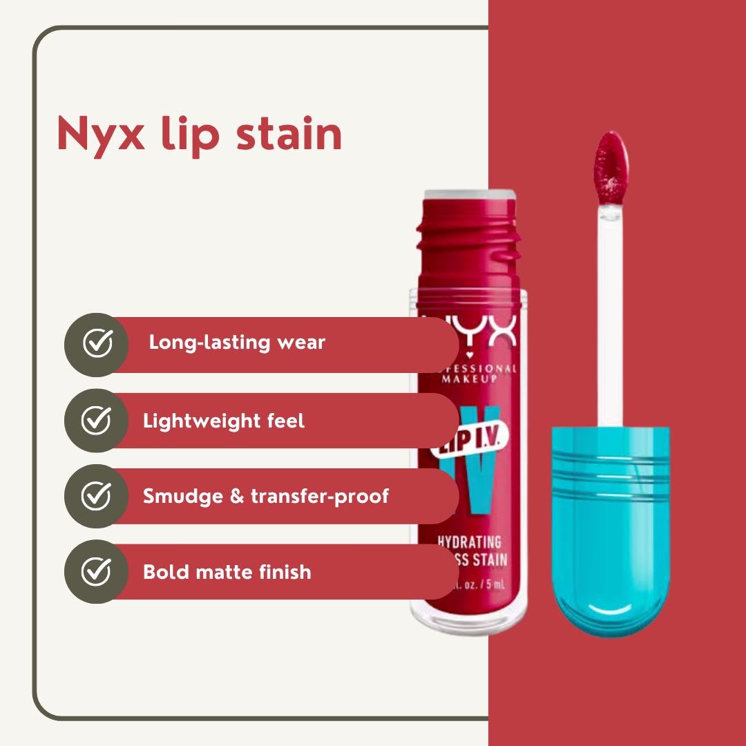 NYX Hydrating Lip Gloss Stain (Hydration + 24H Long-lasting Stain)