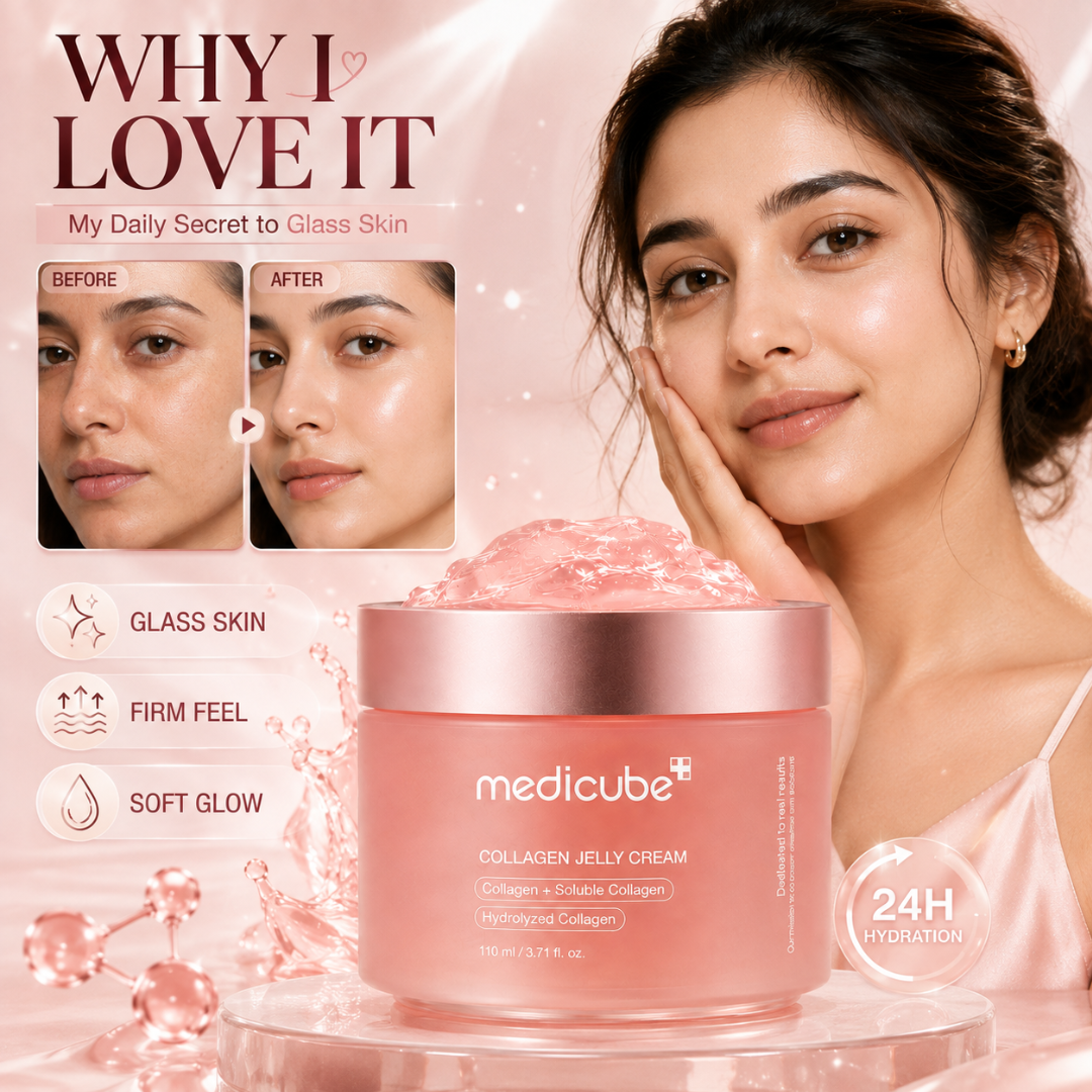 Medicube Collagen Jelly Cream – Deep Collagen Power for Glass Skin – 24H Hydration, Firm Look & Radiant Glow – With Collagen, Niacinamide, Hyaluronic Acid & Squalane