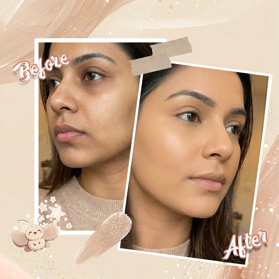 Kashes Radiance Trio Bundle | Full Coverage Foundation, 24K Gold Primer & Free Beauty Blender | Instant Glow