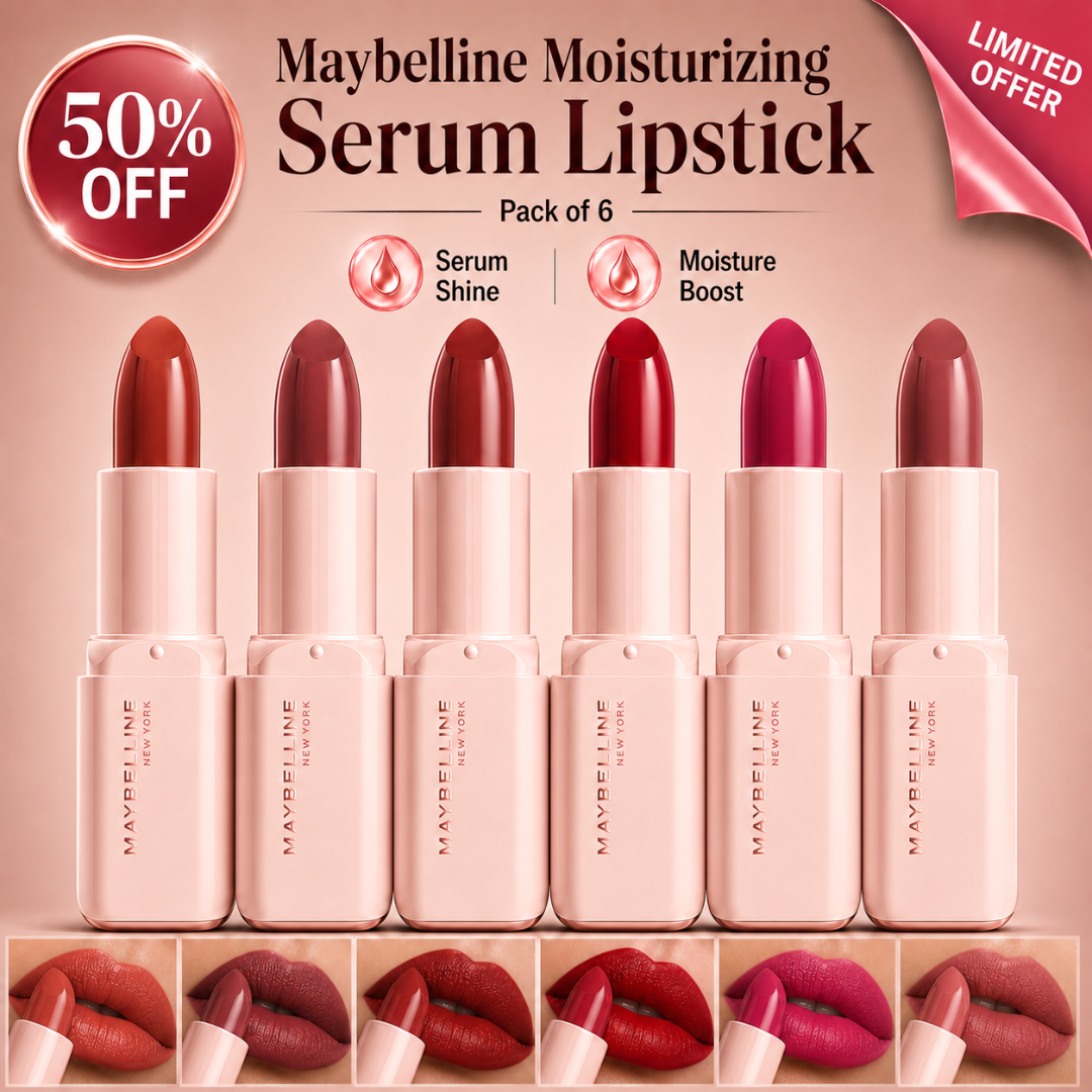 Maybelline Moisturizing Serum Lipstick – Serum Shine, Moisture Boost – Hydrating Color That Lasts – Infused with Serum – Long-Lasting, Moisturizing Lip Color
