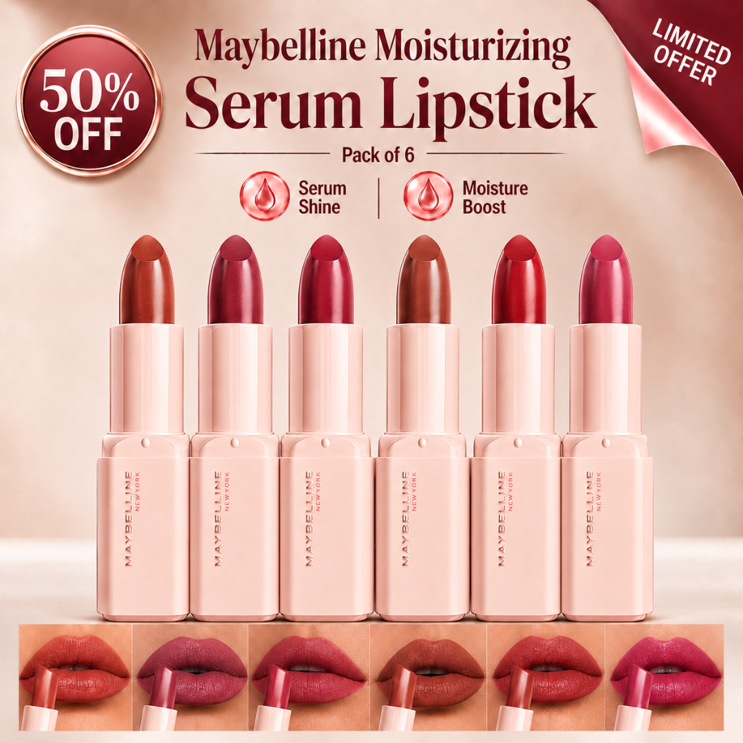 Maybelline Moisturizing Serum Lipstick – Serum Shine, Moisture Boost – Hydrating Color That Lasts – Infused with Serum – Long-Lasting, Moisturizing Lip Color