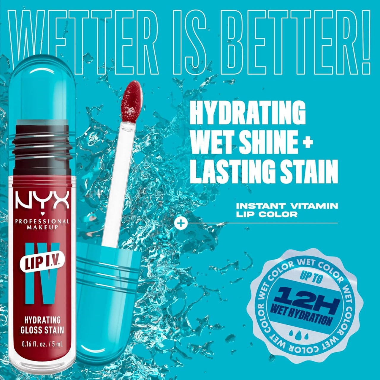 NYX Hydrating Lip Gloss Stain (Hydration + 24H Long-lasting Stain)