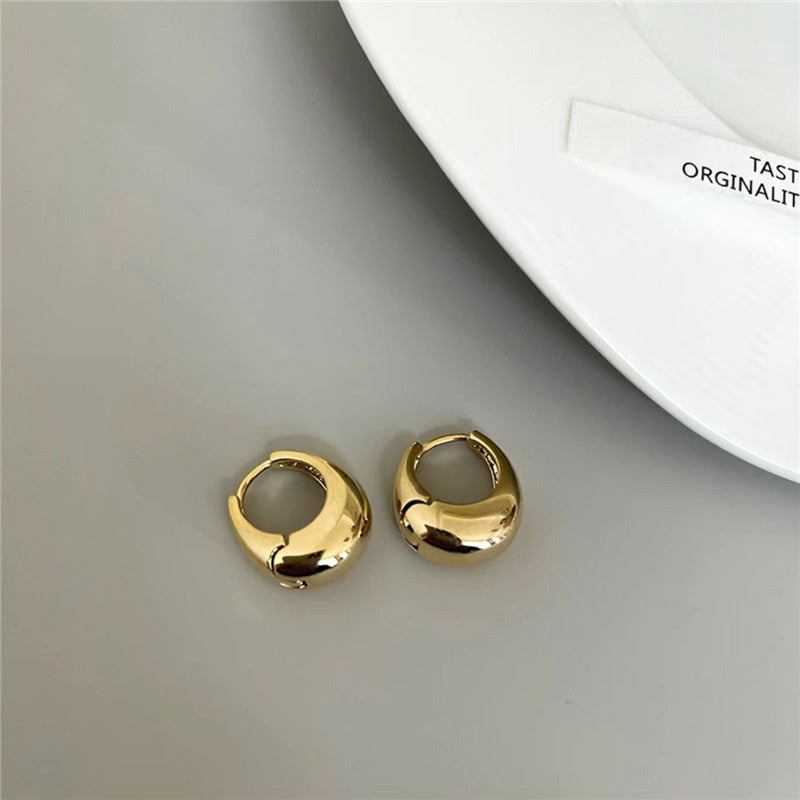 Enacolor Elegant Women Gold Metal Geometry Irregular Earrings Jewelry Accessories